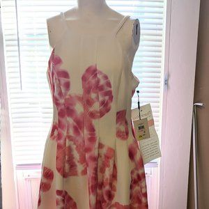 Calvin Klein Pink White Sunburst Dress